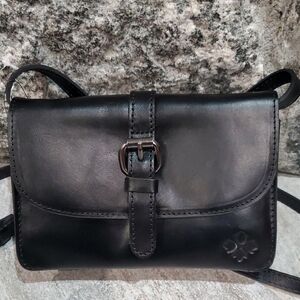 Patricia Nash Black Leather Crossbody Bag